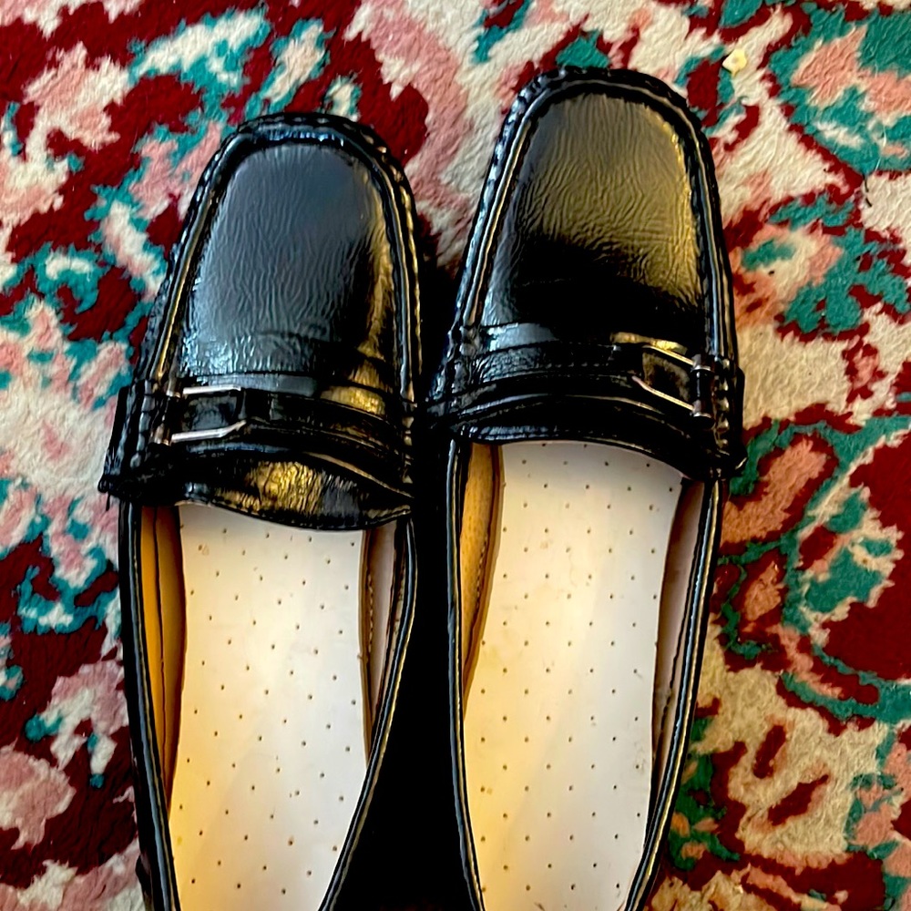 Black leather shoes